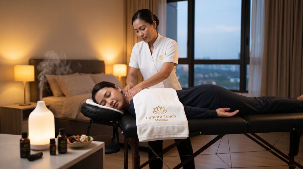 hat is outcall massage - therapist arriving for a home massage in KL
